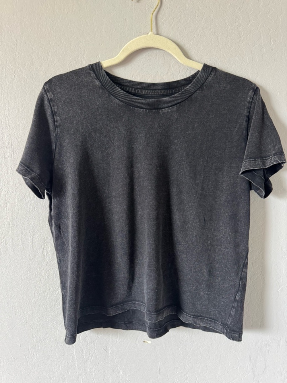 L Space Washed Black Crewneck ShortSleeve Tee